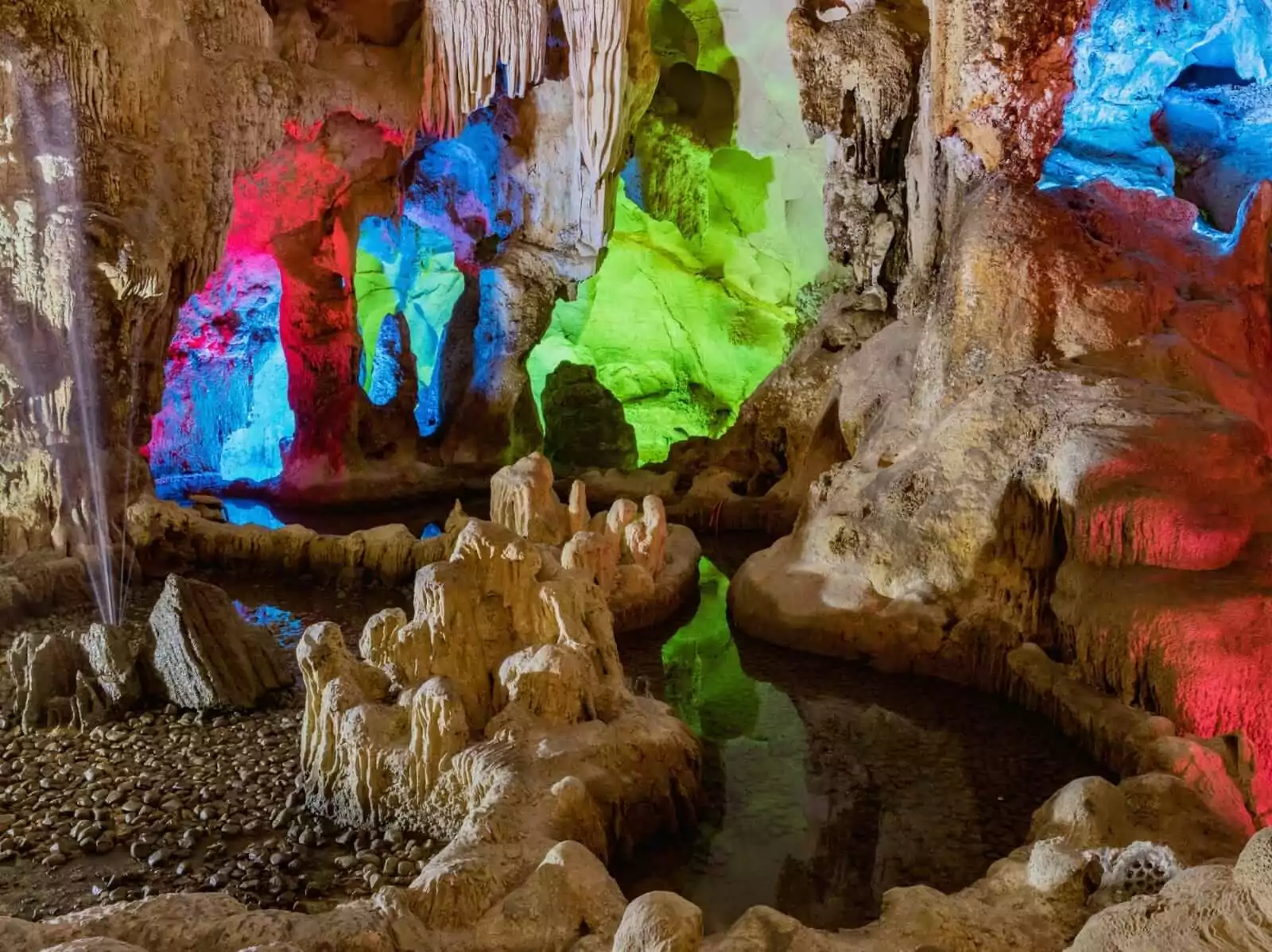Dau Go Cave's quiet inner chamber, home to the stone stele inscribed with King Khai Dinh's 1917 poem, Halong Bay Vietnam