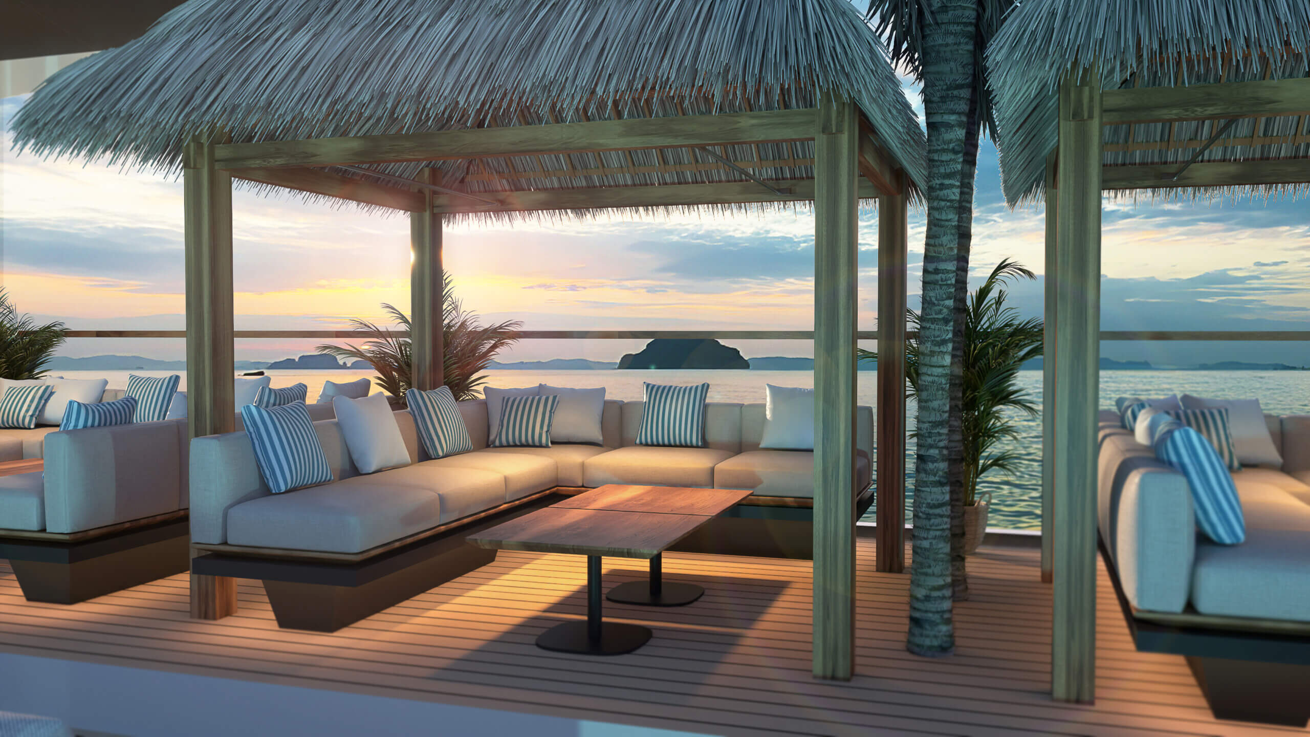 Dolphin Halong Bay Day Cruise - Bungalow Cabana Lounge