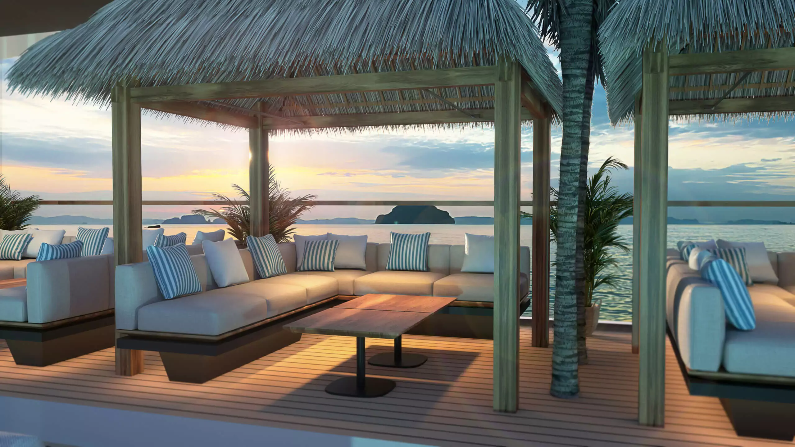 Dolphin Halong Bay Day Cruise - Bungalow Cabana Lounge