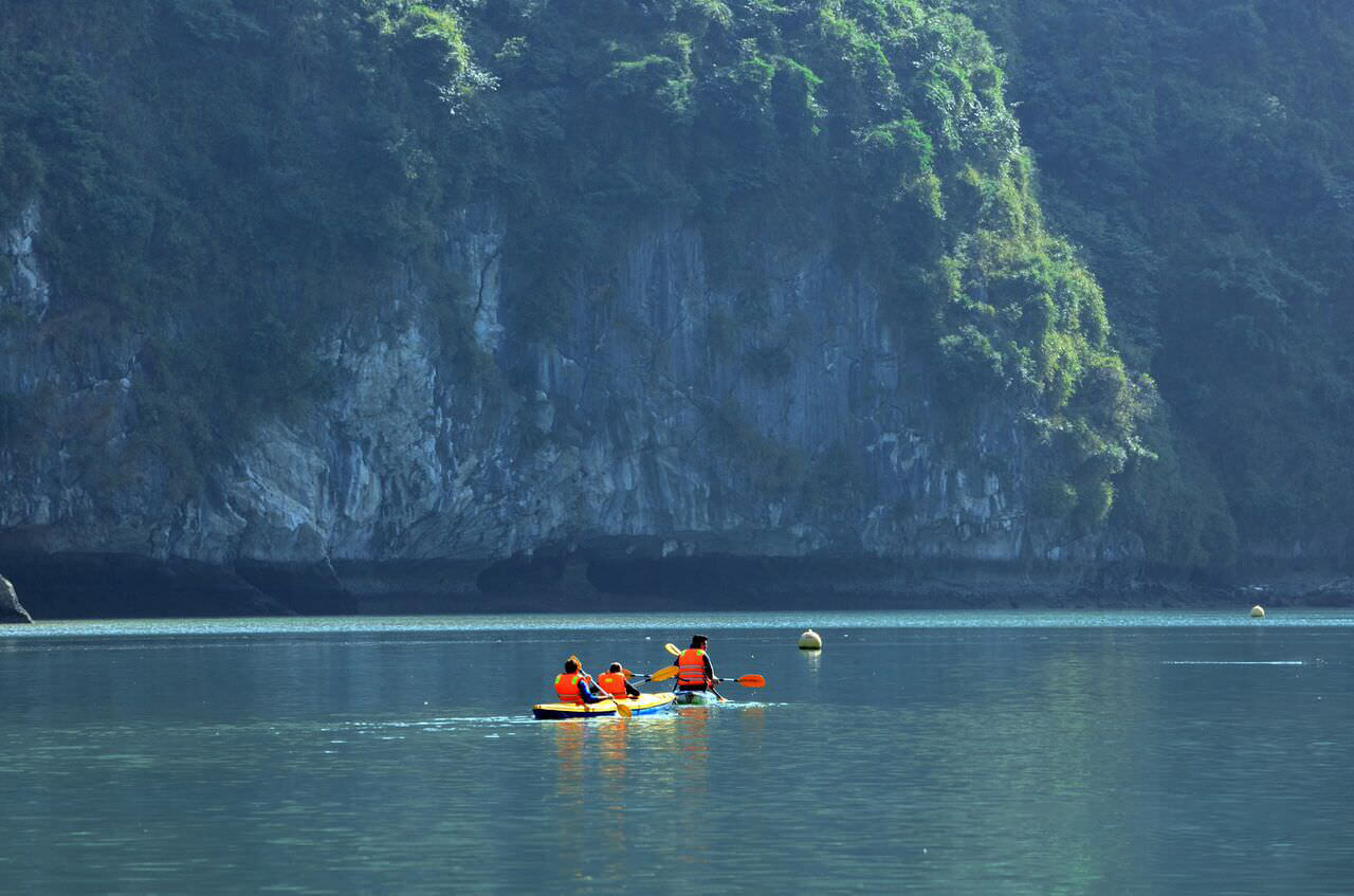 Kayaking in Lan Ha Bay, Vietnam