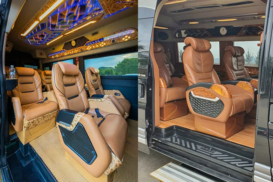 Mon Cheri Cruises Halong Bay Dcar limousine interior lounge seating