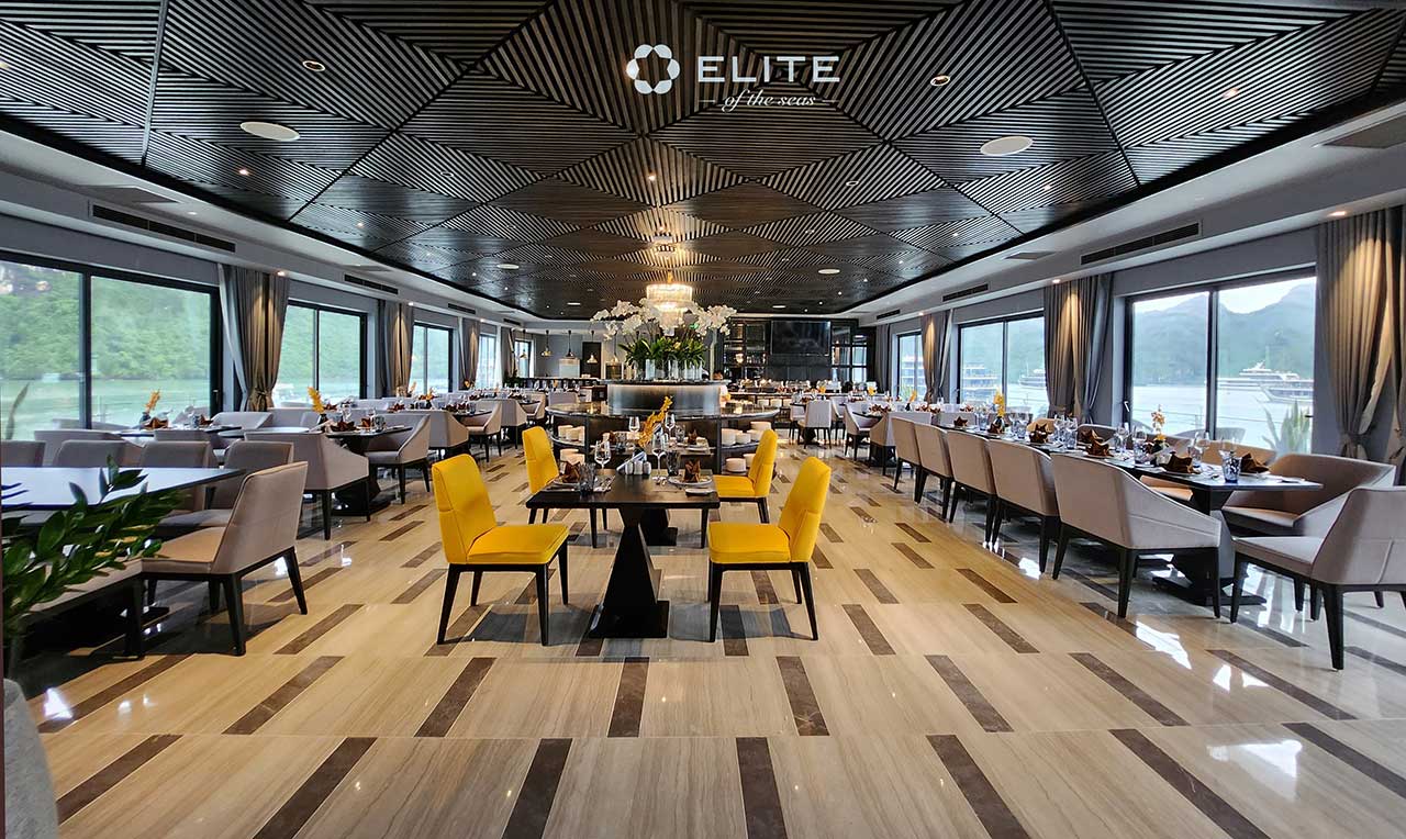 Fine-dining restaurant on Elite of the Seas Cruise during the day