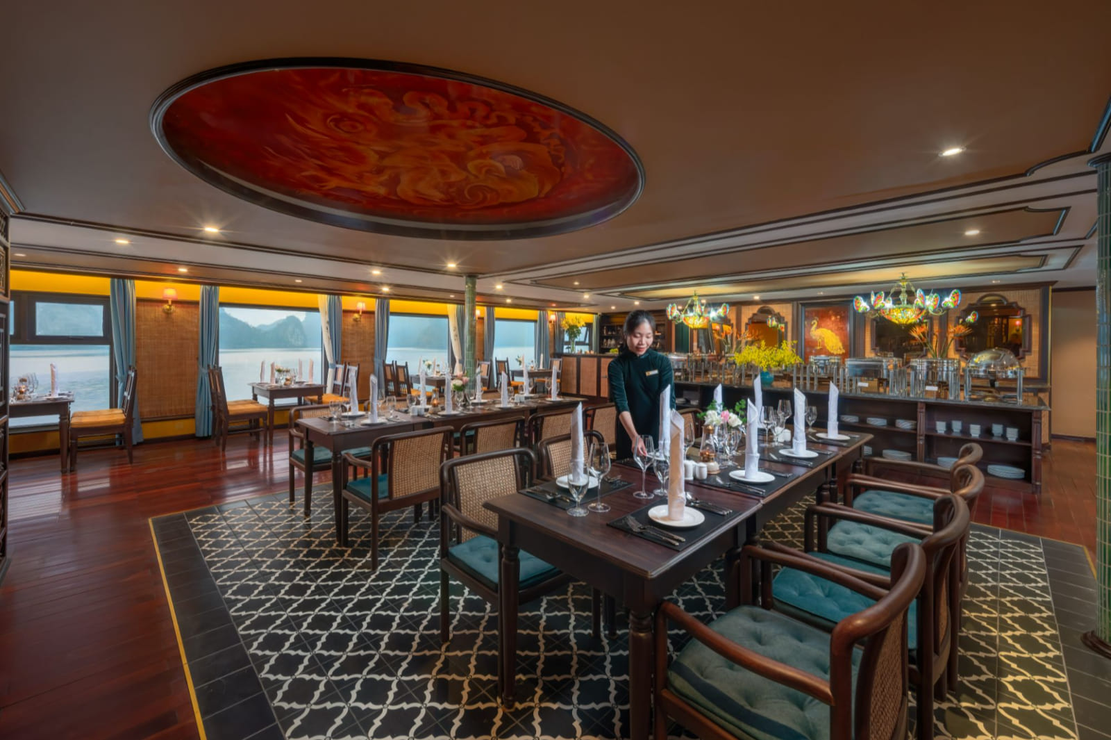 Tonkin Restaurant dining room on Indochine Grand Cruise