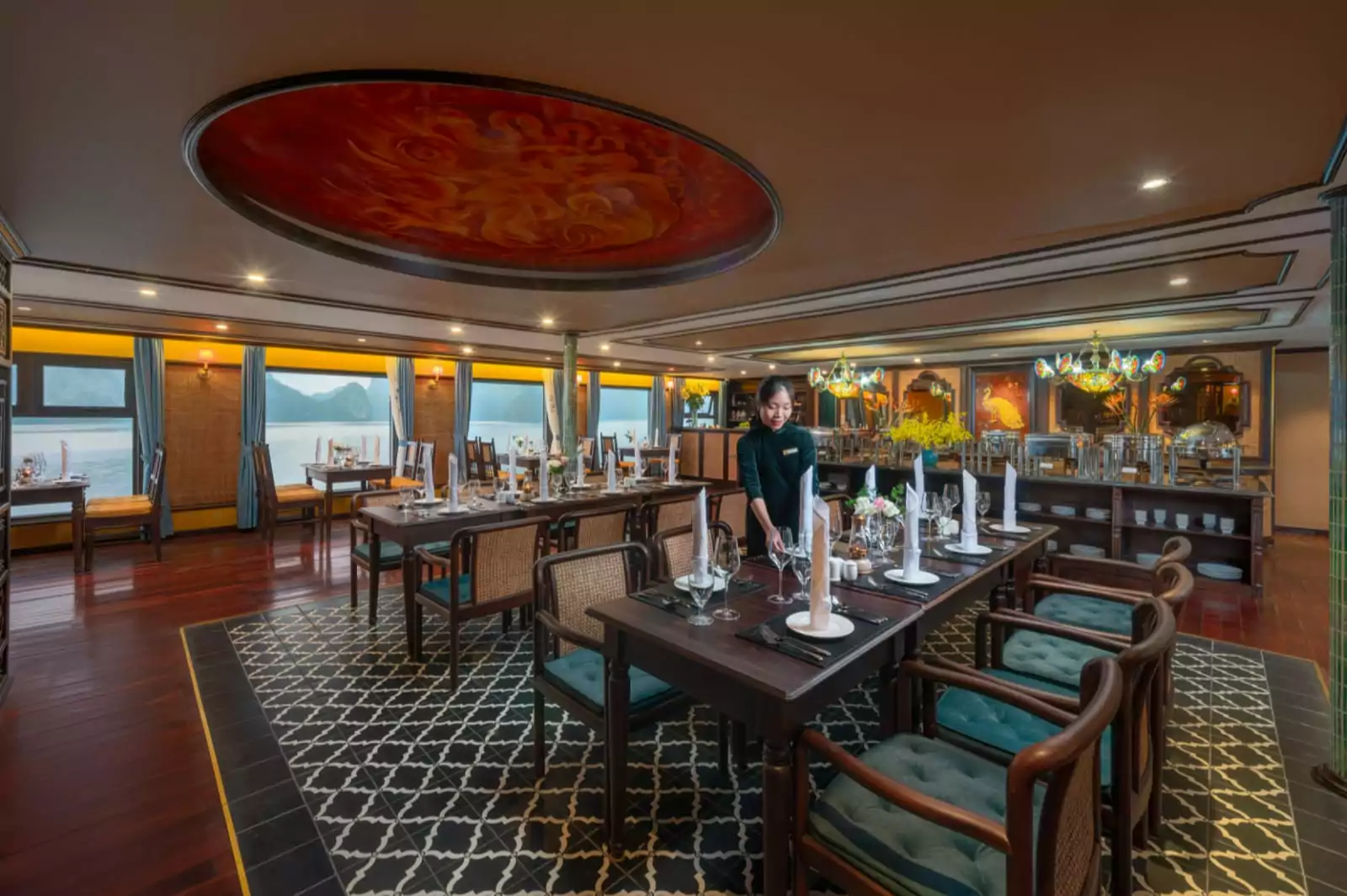 Tonkin Restaurant dining room on Indochine Grand Cruise