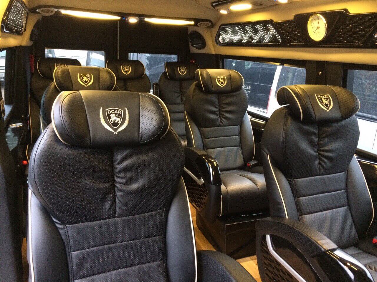 Luxury shuttle van interior for Indochine Premium Cruise transfers from Hanoi to Halong Bay
Title: Indochine Premium Cruise Luxury Shuttle Interior