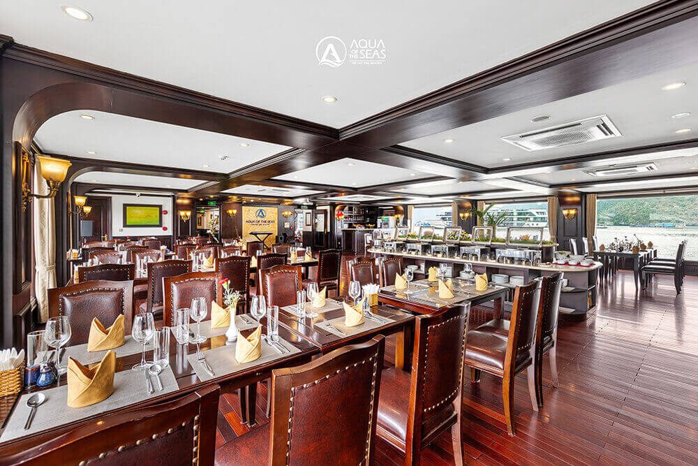 Restaurant table setting on Aqua Of The Seas Cruise