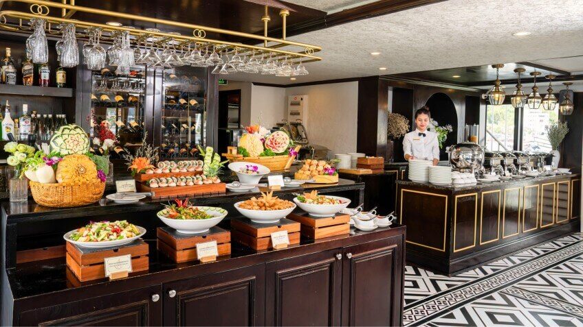 Buffet breakfast onboard Athena Royal Cruise Halong Bay