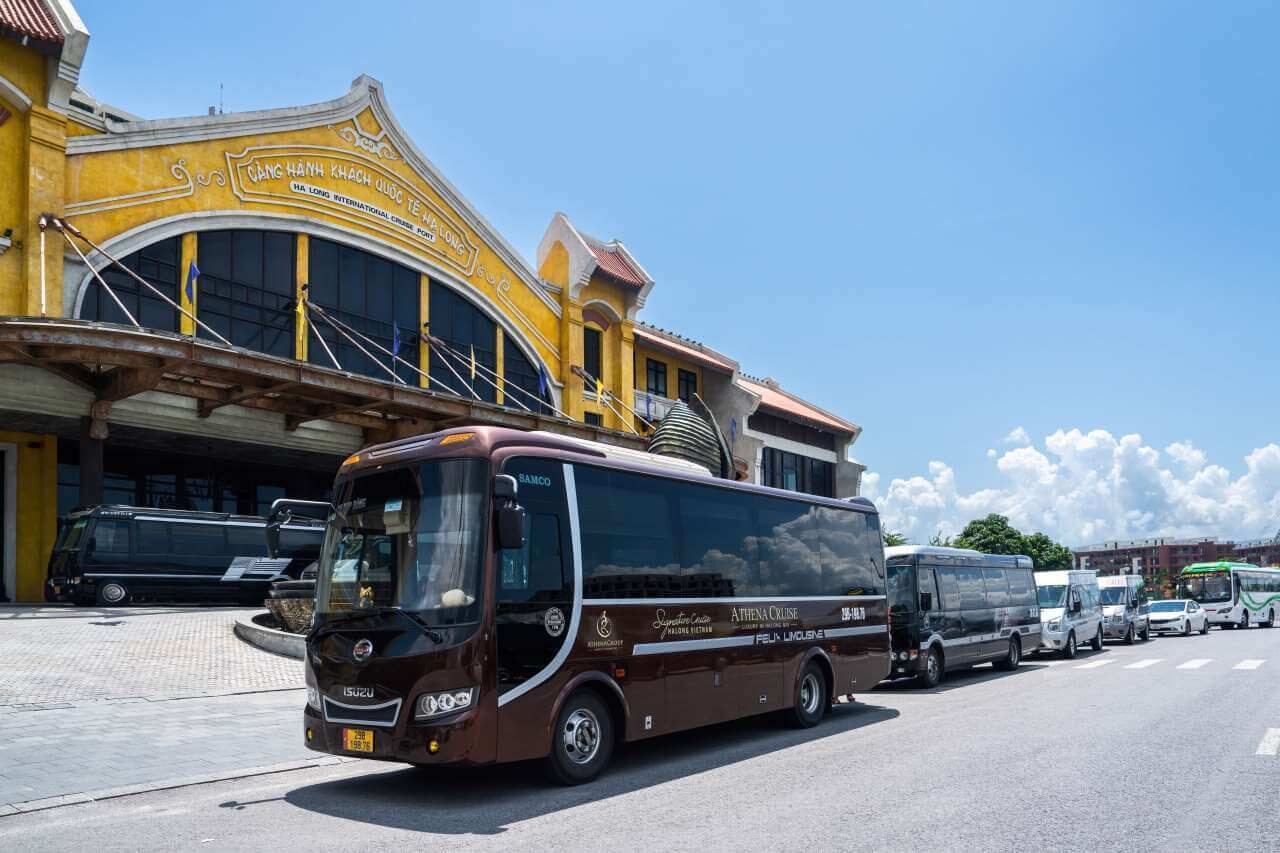 Athena Royal Cruise limousine bus for Hanoi to Halong Bay transfer