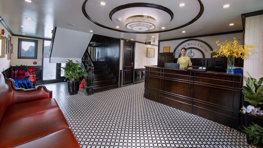 Reception area onboard Athena Royal Cruise Halong Bay