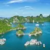 Best Halong Bay Halal Muslim cruises 2026 — 100% Halal certified aerial view of Halong Bay
