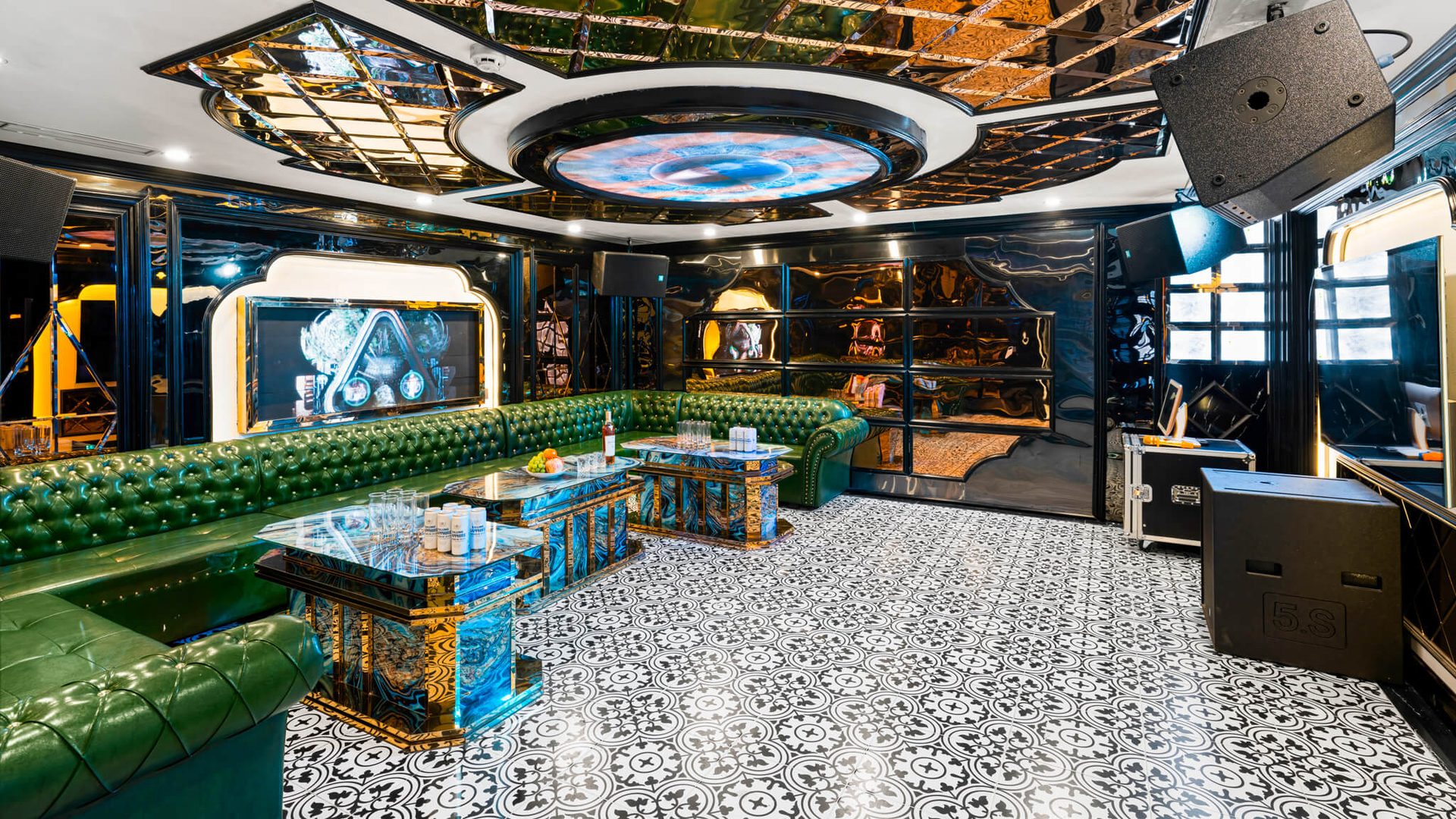Catherine Cruise Halong Bay soundproof karaoke room with leather sofas