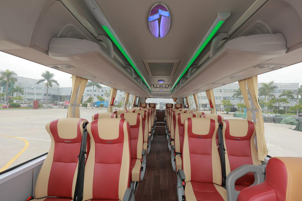 Limousine bus seating for Halong Heritage Signature Day Cruise transfer