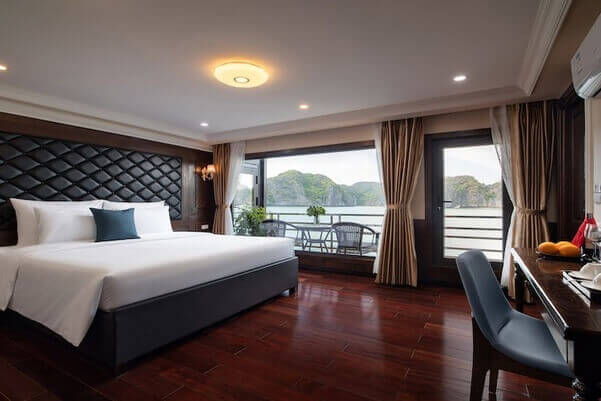 Suite balcony cabin interior on La Pandora Cruise