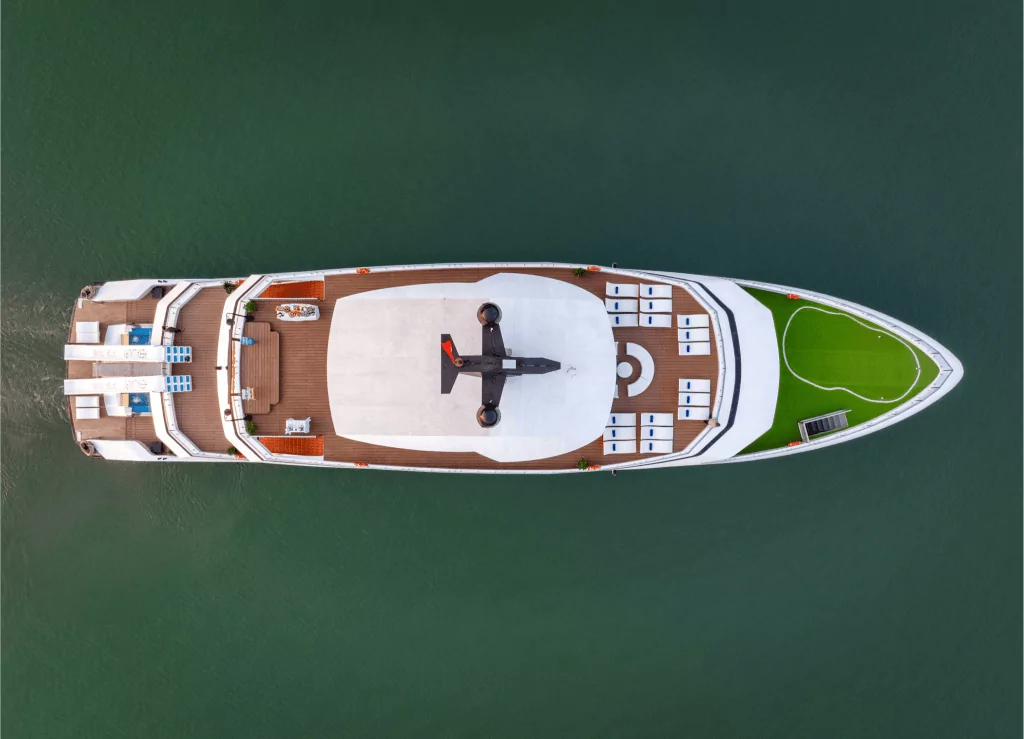 Hera Luxury Day Cruise Lan Ha Bay - Aerial Deck Layout