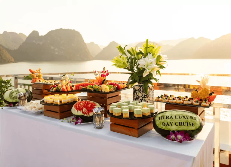 A selection of desserts from the onboard buffet