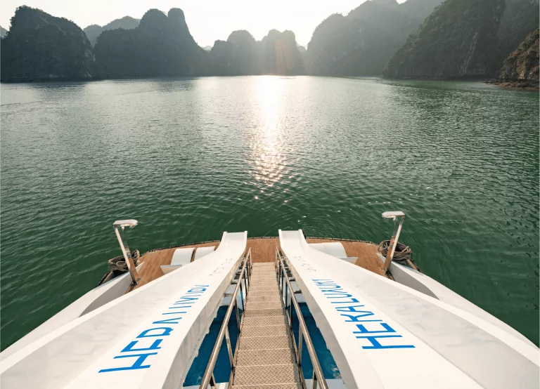Hera Luxury Day Cruise Lan Ha Bay - Unique Water Slide Bow View