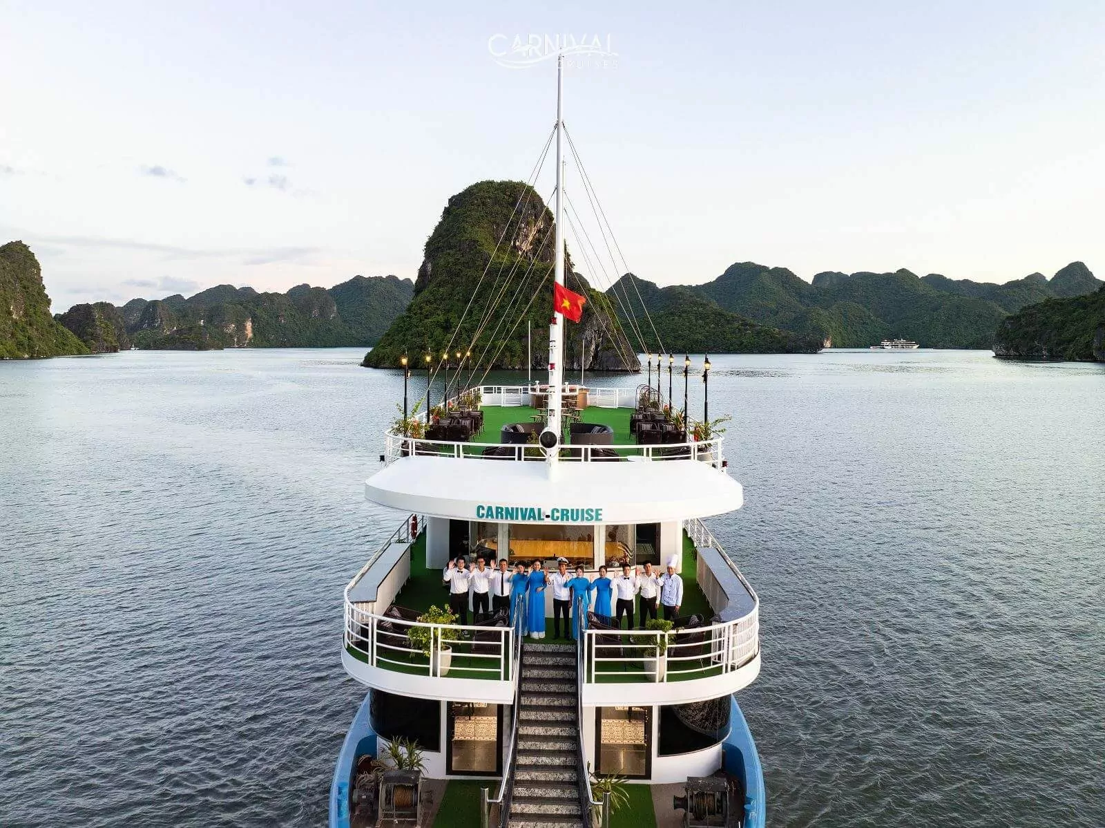 Carnival Day Cruise Crew Welcome Aerial Halong Bay