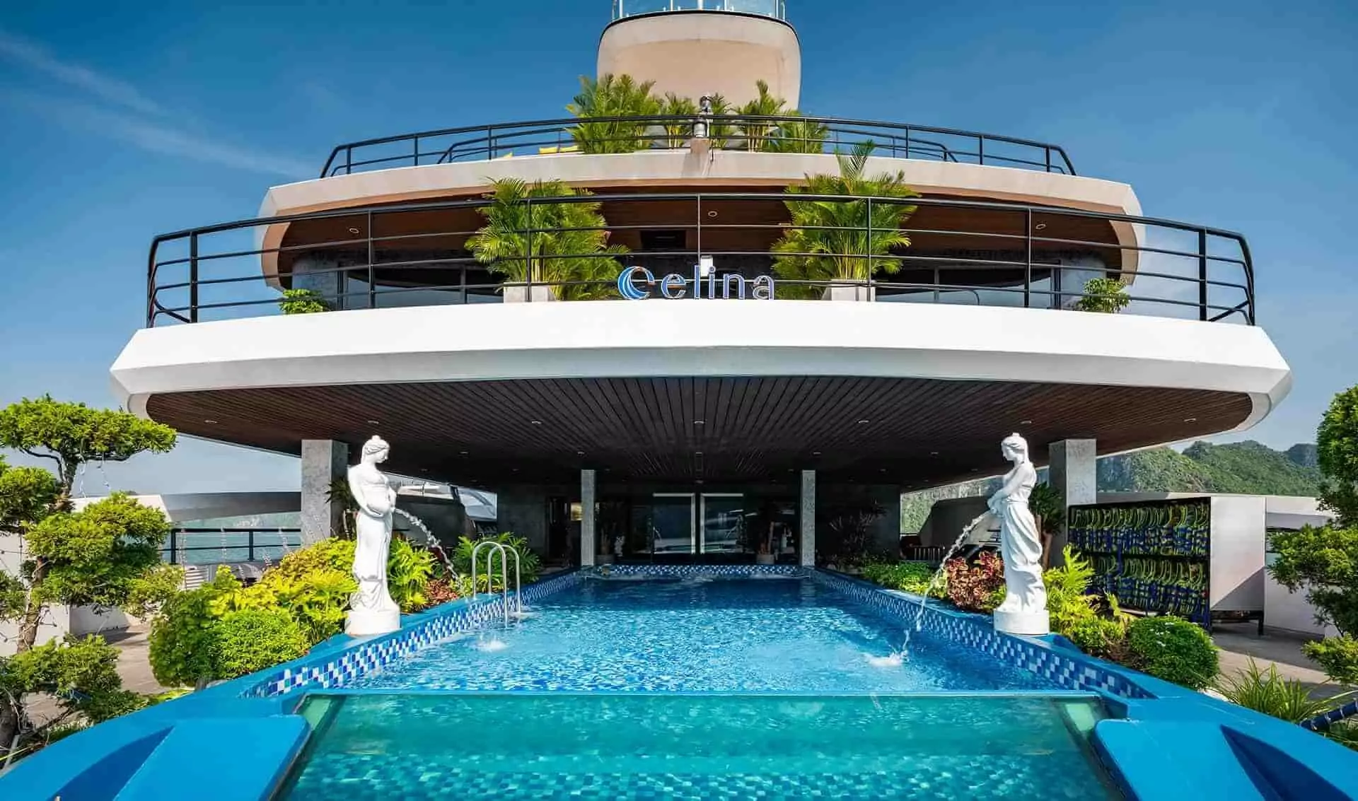 The rare outdoor four-season saltwater pool on Celina of the Sea Cruise