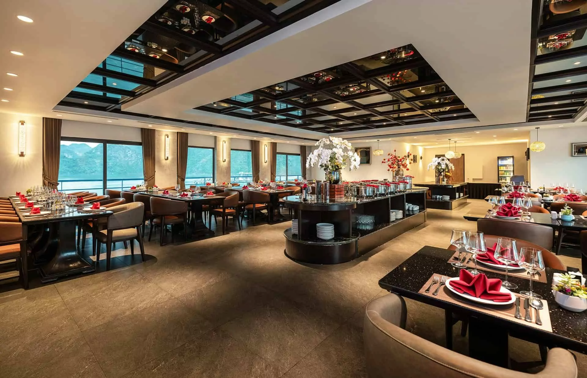 Buffet counter at Sunny Restaurant on Celina of the Sea Cruise