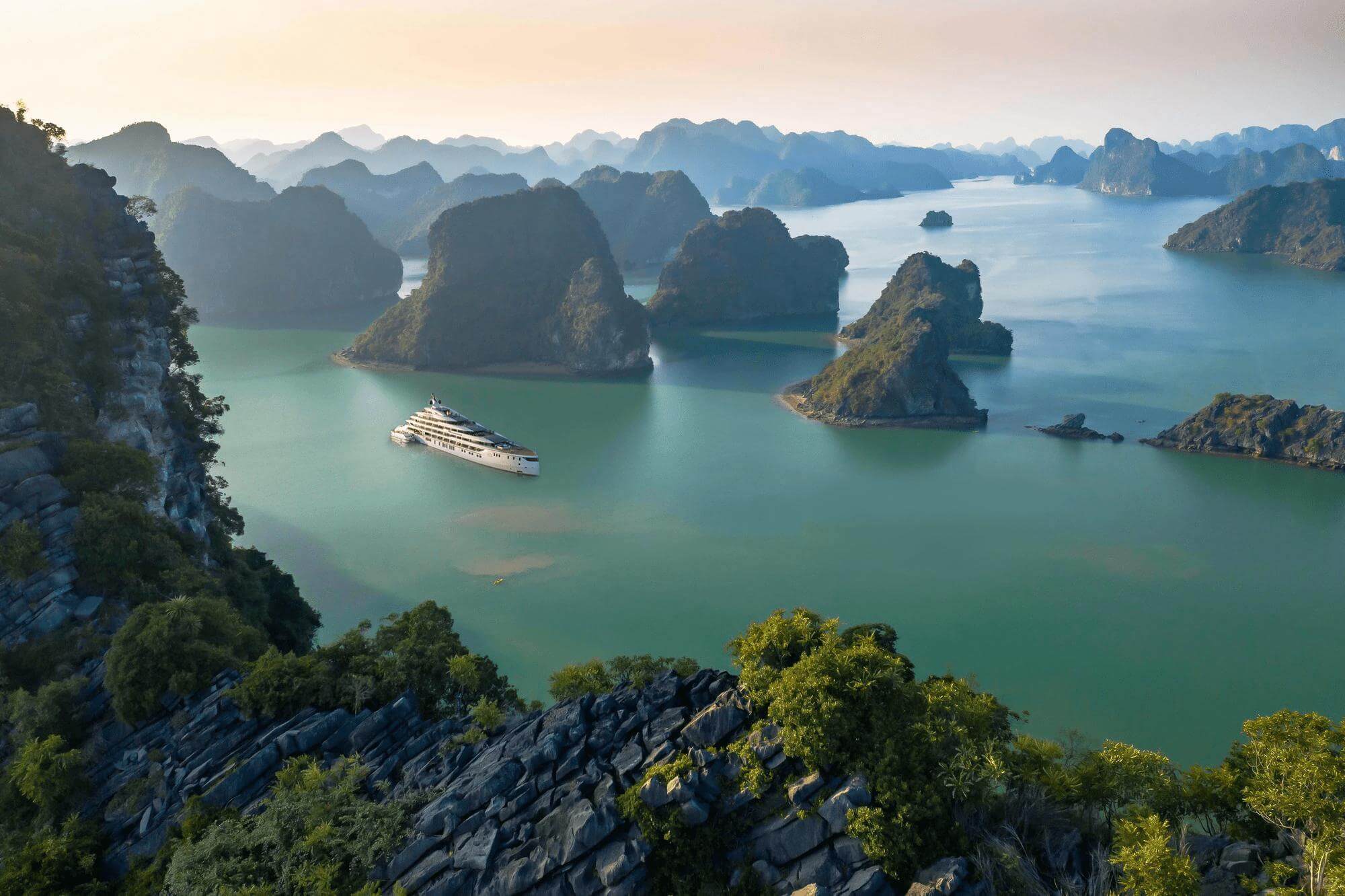 Grand Pioneers Cruise Halong Bay 1 Aerial View Karst Islands