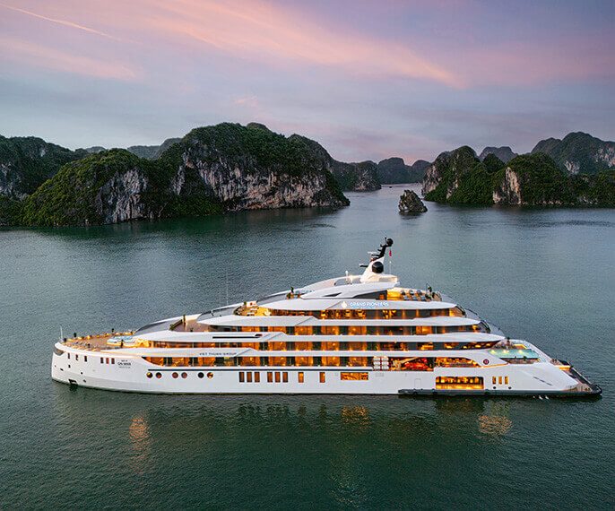 Grand Pioneers Cruise Halong Bay 2 sailing among Halong Bay's limestone islands