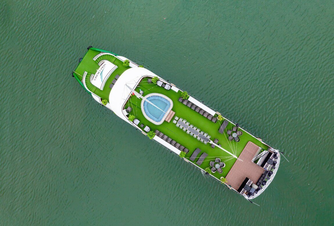 Vera Day Cruise Halong Bay Sundeck Aerial View