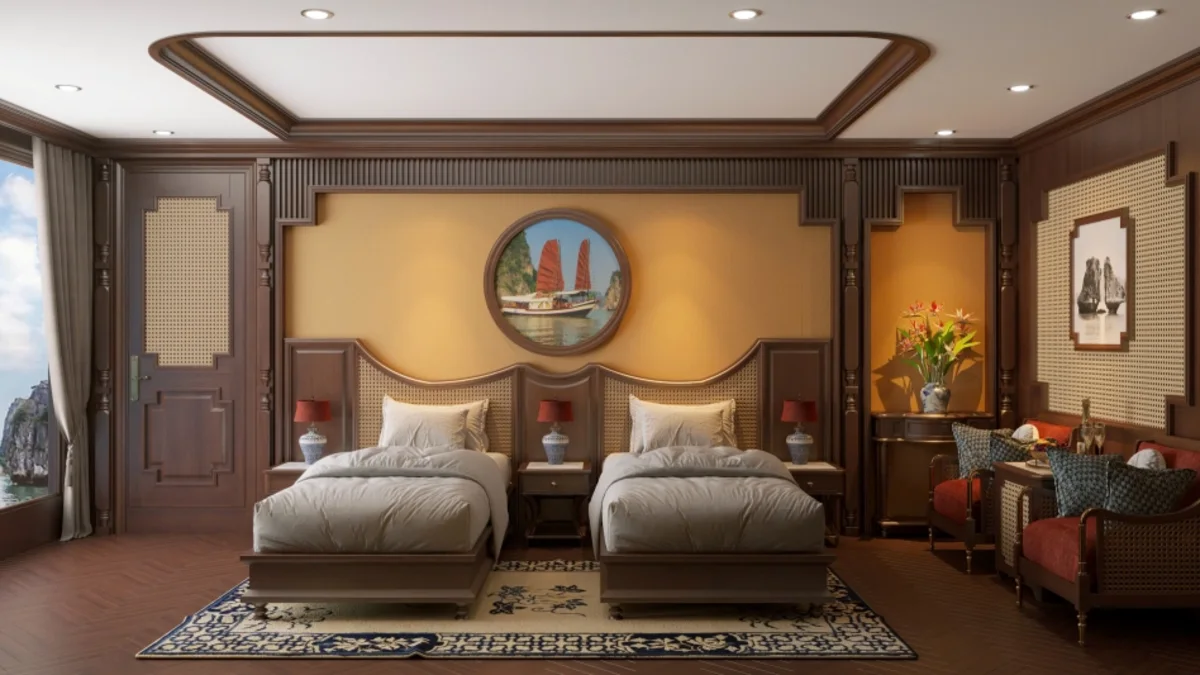 Cycad Grand Cruise Junior Balcony Suite Twin Beds Tonkin Decor