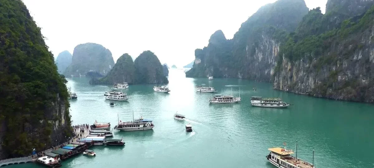 Halong Bay vs Lan Ha Bay: panoramic view of limestone islands from Sung Sot Cave viewpoint