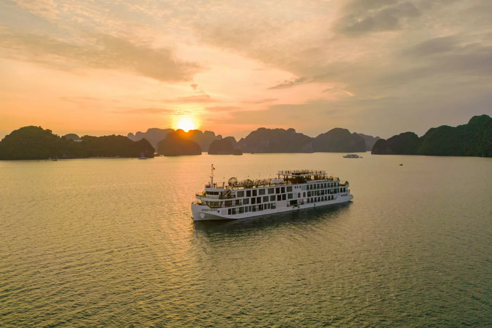 Indochine Premium Cruise Ship At Sunset