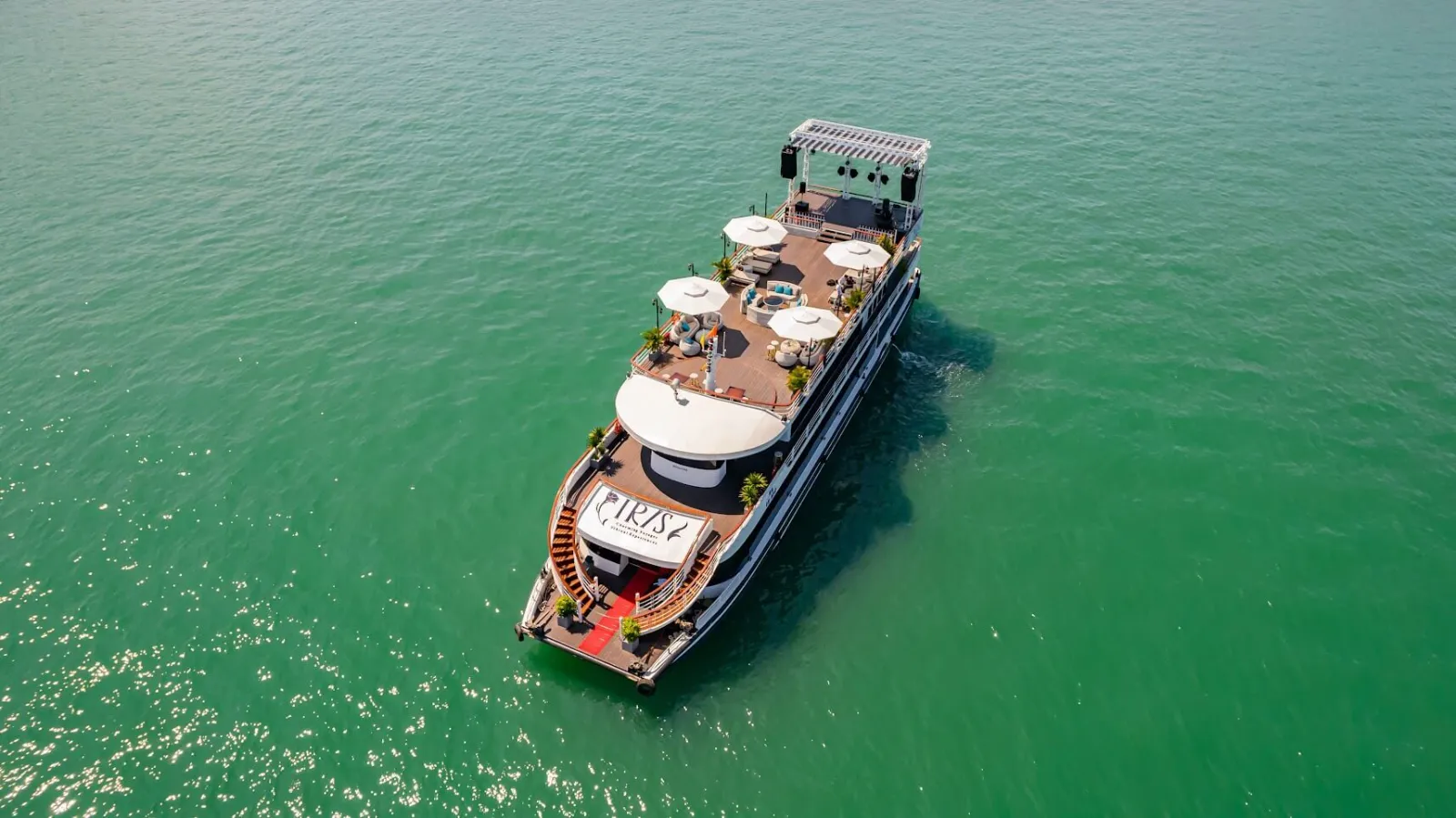 Iris Day Cruise Aerial Stern View