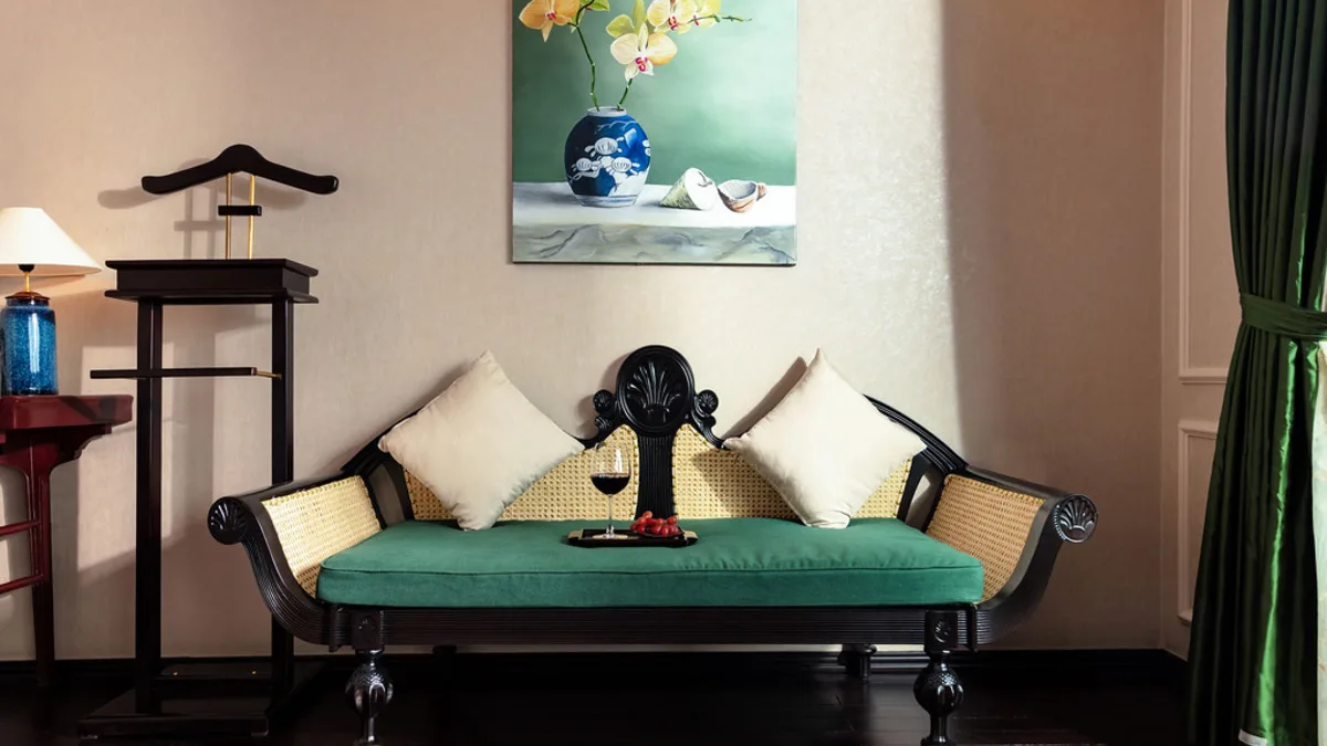 Sofa corner in the Premium Terrace Suite on Orchid Premium Cruise