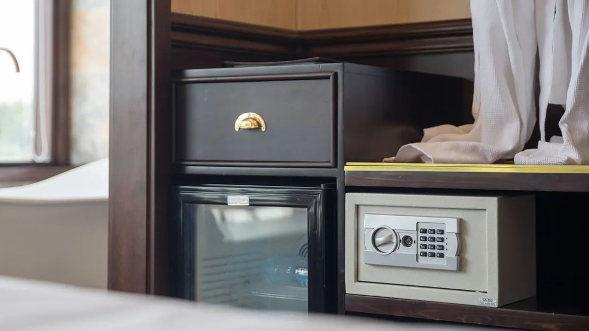 Minibar and safe in a cabin on Orchid Trendy Cruise