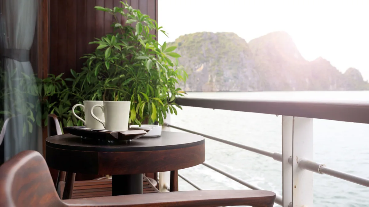 Private balcony of a Premium Deluxe cabin on Orchid Trendy Cruise