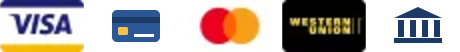 Accepted payment methods: Visa, credit card, Mastercard, Western Union and bank transfer