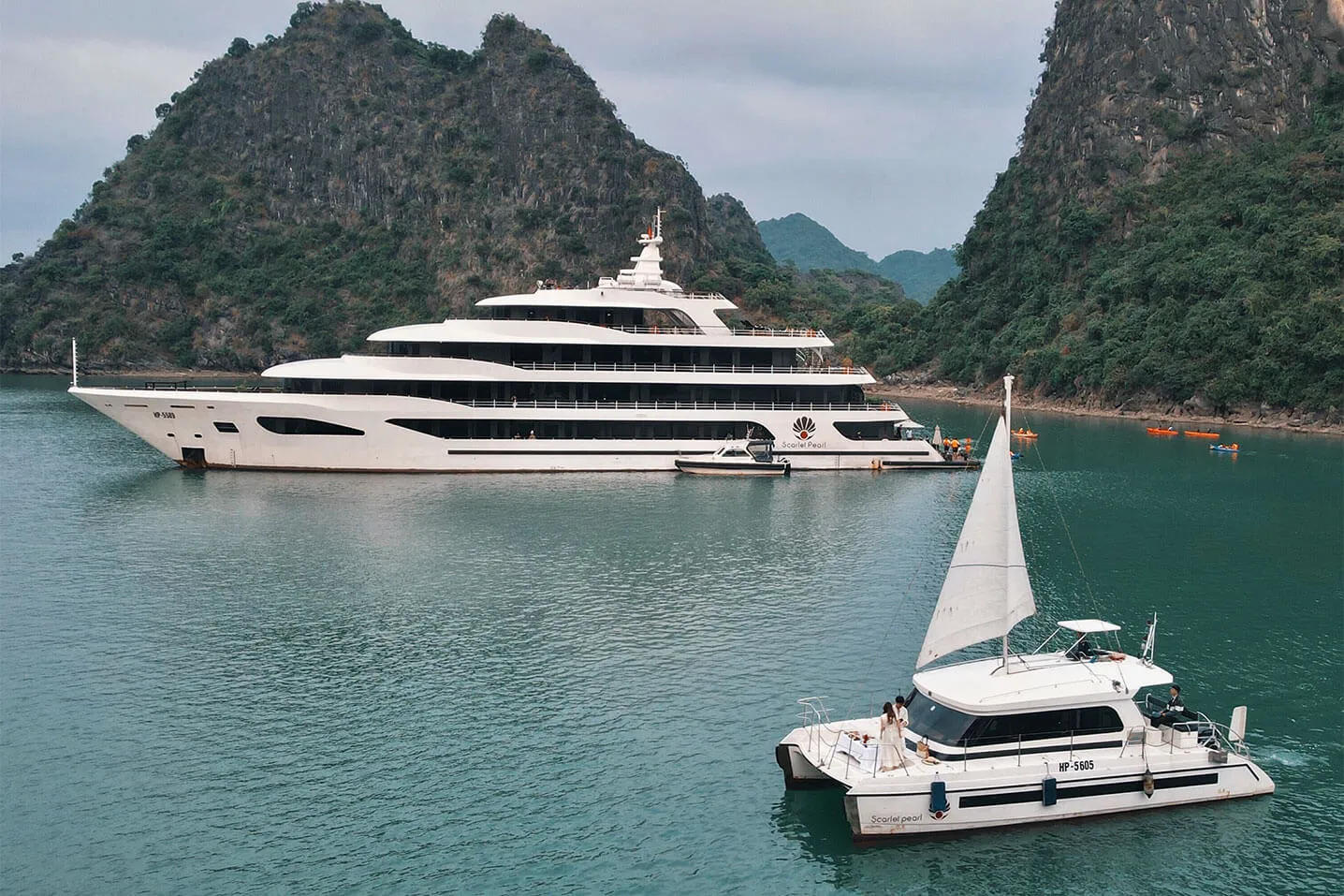 Scarlet Pearl Cruise Ship Cruising In Lan Ha Bay
