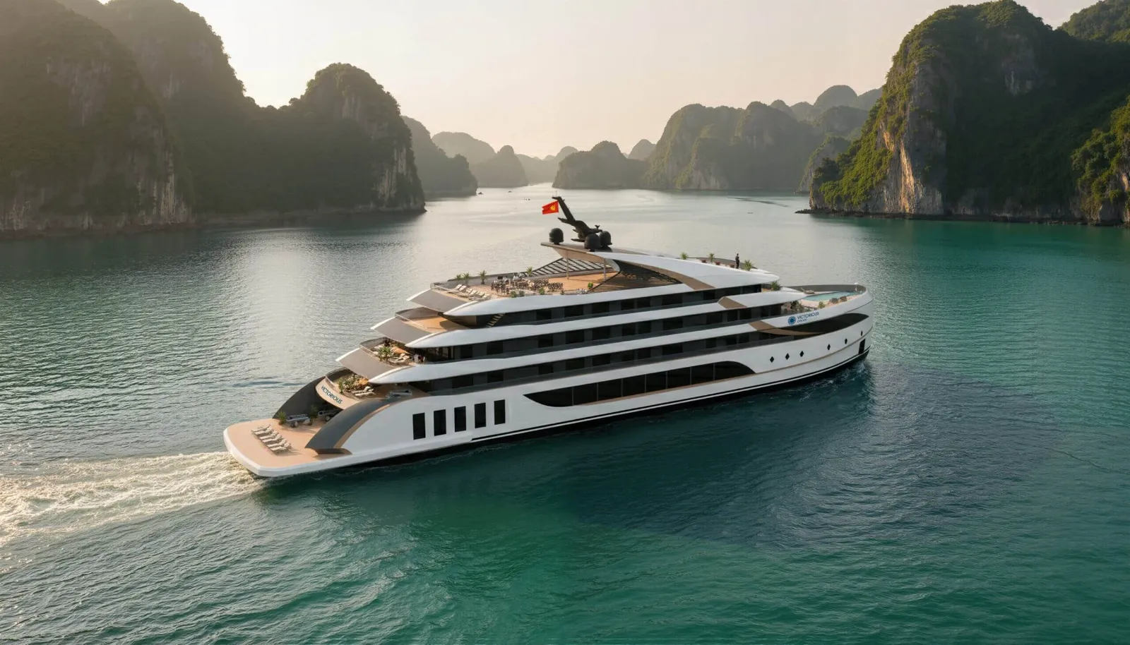 Victorious Cruise Ship Exterior In Halong Bay
